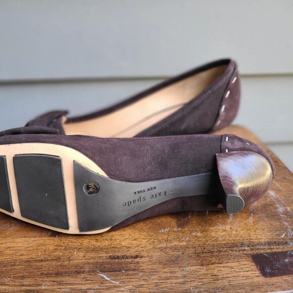 Kate Spade Linette Brown Suede Kitten Heels with Bow NIB!  NWT!  NEW! Size 7 1/2 - Picture 7 of 13